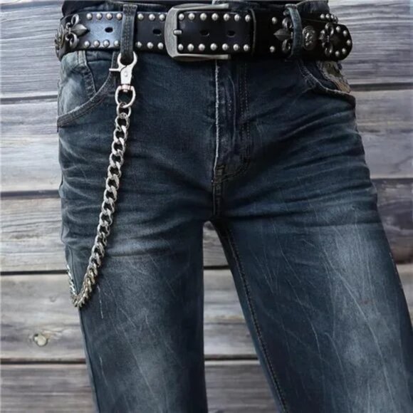 Wallet Chain Biker Motorcycle Pants Jean Punk Goth Key Chain Th05-silver Unisex - Picture 7 of 9